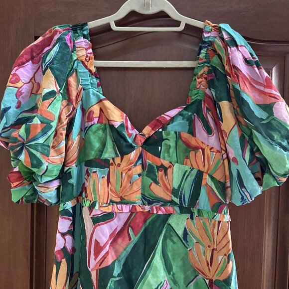 Farm Rio - Tropical Banana Foliage Midi Dress L - Picture 4 of 6